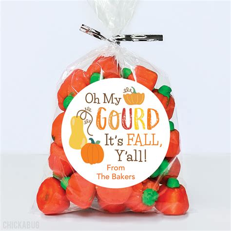 Personalized Oh My Gourd Fall Stickers Chickabug