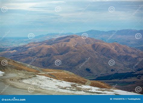 Scenery Of Snow Mountain In South Island New Zealand Stock Photo