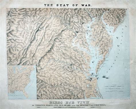 The Seat Of War Birds Eye View Of Virginia Maryland Delaware And
