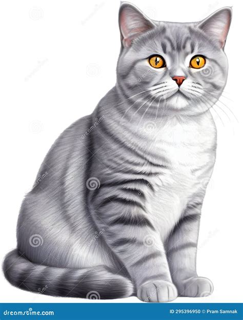 A Sketch Of A British Shorthair Cat Ai Generated Stock Illustration