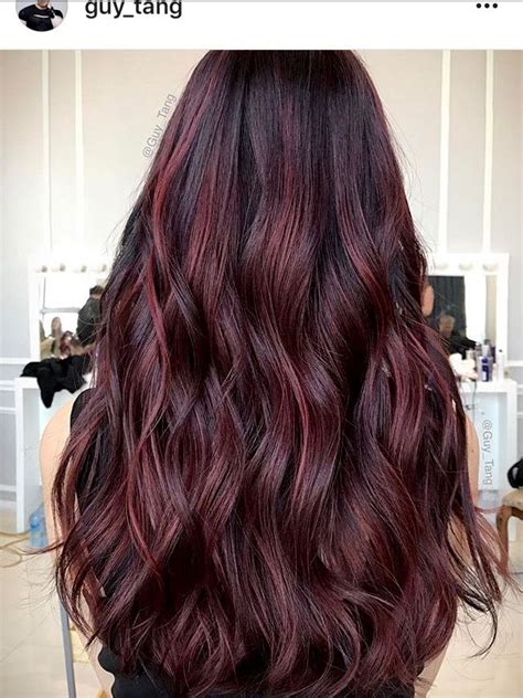 Wine Balayage Hair Reference And Color Hair Color For Black Hair