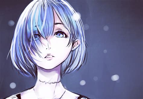 Fondos De Pantalla Anime Chicas Anime Pelo Azul Ojos Azules 2d