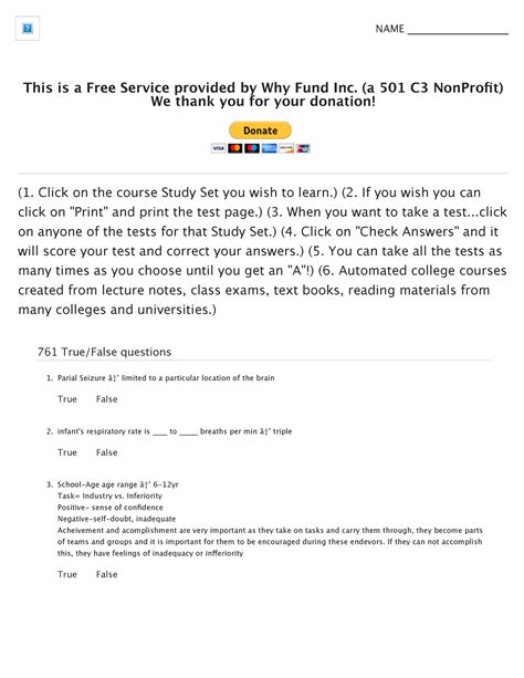 Test: bstrandable Nclex OB:Peds 3 of 3 Quizlet - This is a Free Service