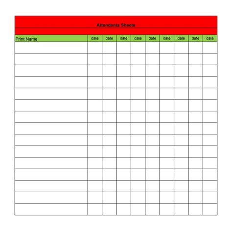 38 Free Printable Attendance Sheet Templates