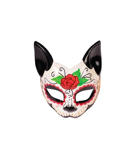 Day Of The Dead Woman Cat Mask Masks