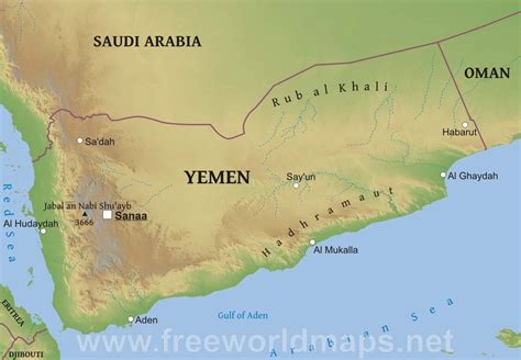 Yemen Physical Map