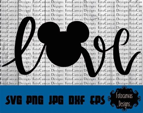 Disney Svg Mickey Head Love Clipart Iron On Vinyl Silhouette Cameo