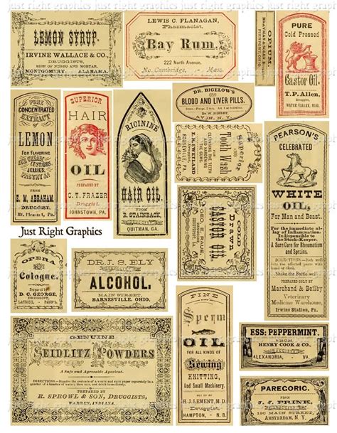 Vintage Apothecary Labels Ephemera Digital By Justrightgraphics 9