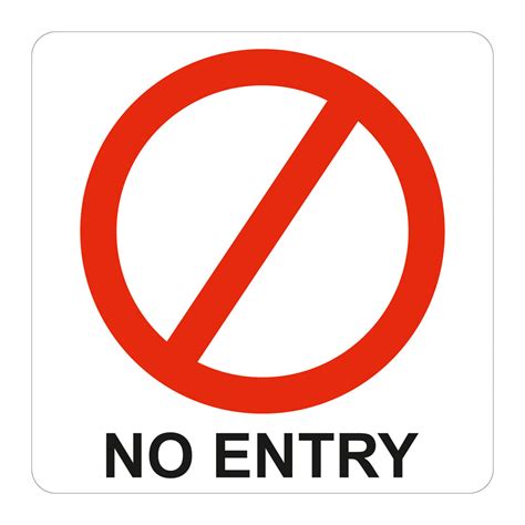 Sign Symbolic 150 X 150mm Red No Entry Sign On White Acp The