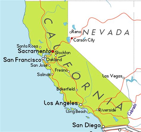 mapa de california mapa físico geográfico político turístico y temático
