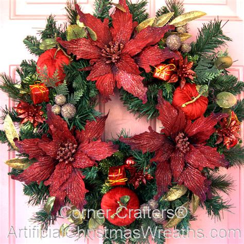 Poinsettia Christmas Wreath Xmas Wreaths