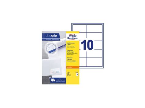 Etiketten Avery Zweckform A4 Wit 100vel 105x57mm Ultragrip 1000 Etiketten