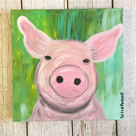 Pippa The Pig Pig Painting Pig Art Pig Wall Art Pig Decor Etsy