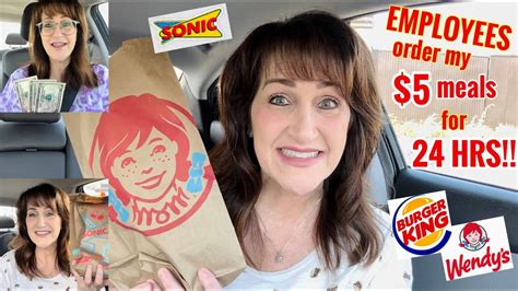 Letting Fast Food Employees Decide My $5 MEALS for 24 HOURS! Burger