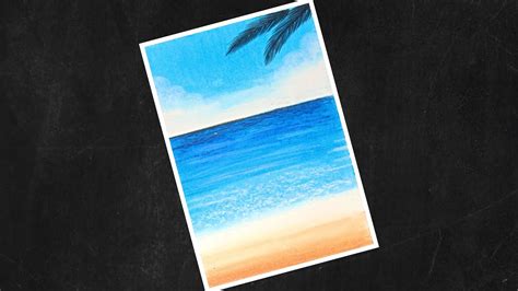 Easy Seascape Beach Drawing For Beginners With Oil Pastels Youtube