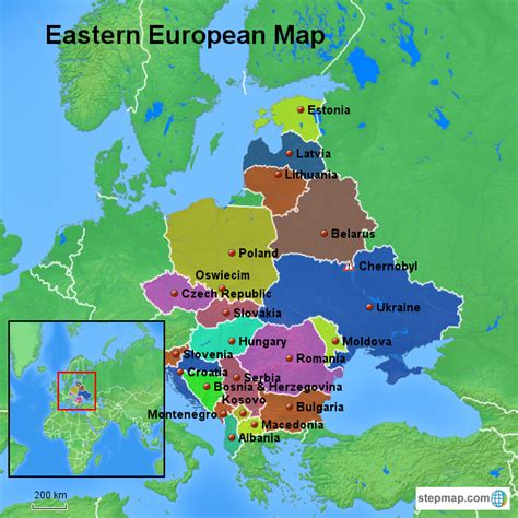 Stepmap Eastern Europe Landkarte Für Europe