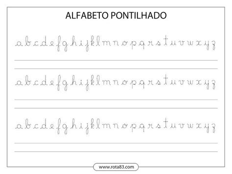 Alfabeto Pontilhado E Numerais Pontilhados Exercícios De Caligrafia