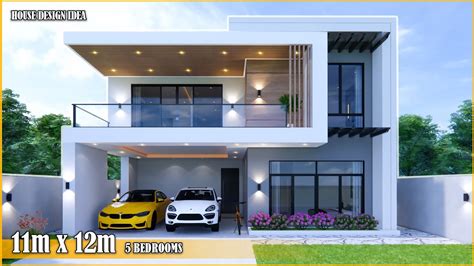 House Design Modern House 2 Storey 11m X 12m 5 Bedrooms Youtube