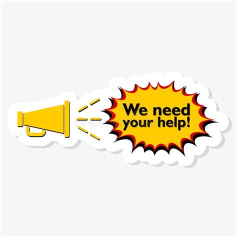 Text Sign Showing We Need Your Help Icon Sticker Stock Illustration