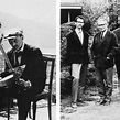The left panel shows Karl Rapp at Locarno, observing the Sun with his ...