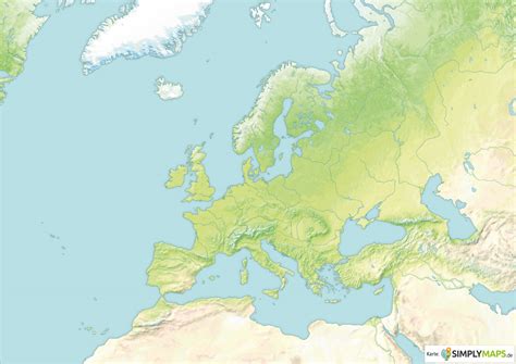 Europakarte Physisch Din A Simplymaps De