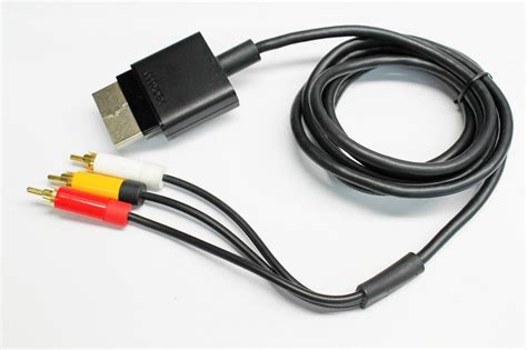 Microsoft Xbox 360 Cord Av Audio Video Composite Cable Black 6 Ft Long