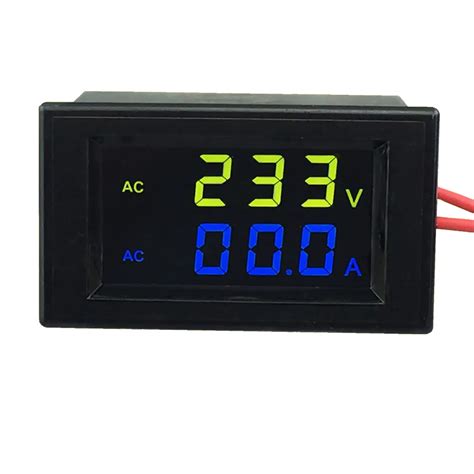Dual Lcd Digital Display Ac Voltage Current Meter Voltmeter Ammeter Multimeter Panel Gauge W