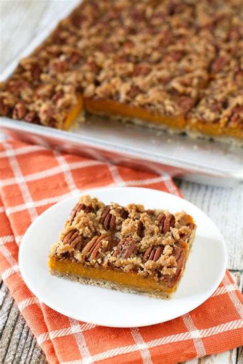 Plus, it's so pretty with the dried cranberries. gluten free vegan pecan pumpkin pie bars - Sarah Bakes ...