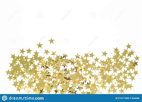 Christmas Border With Gold Star Confetti Holiday Background For New