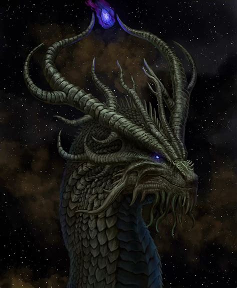 [oc][art] Khaylûs The Dimensional Dragon A Cosmic Dragon Deity Touched By The Unreality