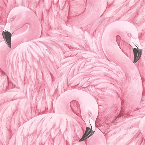 Flamingo Wallpaper Tropical Birds Glitter Palm Tree Ebay