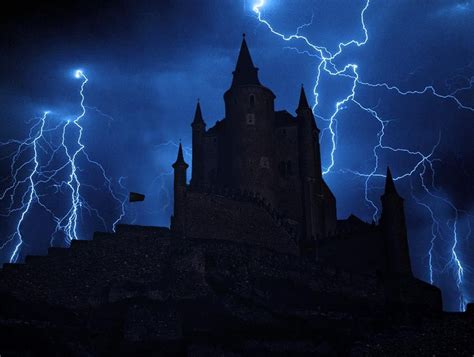 Castle Lightning Spooky Castles Castle Black Castle