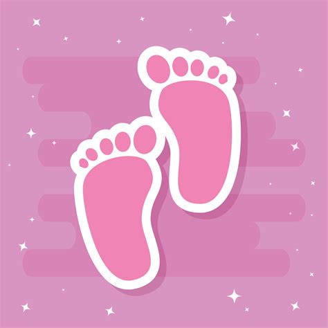 Cute Footprints Baby In Pink Background 4833551 Vector Art At Vecteezy