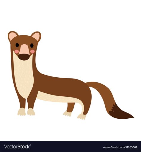Weasel Animal Cartoon Character Royalty Free Vector Image