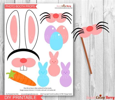Easter Photo Booth Props Printable Easter Bunny Party Printables By