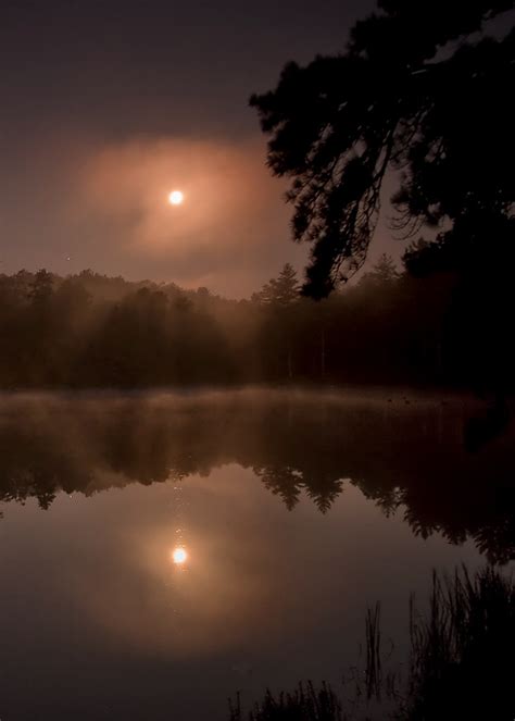 Full Moon Lake Reflection Setting Full Moonhad To Get O Flickr