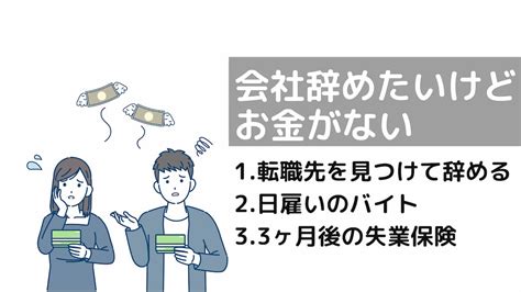 仕事辞めたいけどお金がないから辞められない！貯金なしでも大丈夫