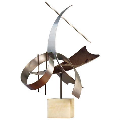 Large Scale Abstract Modern Stainless Steel Table Sculpture By Curtis