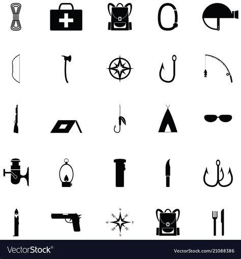 Survival Kit Icon Set Royalty Free Vector Image