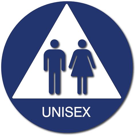 Unisex Bathroom Door Sign Male And Female Symbols Word Unisex Ada