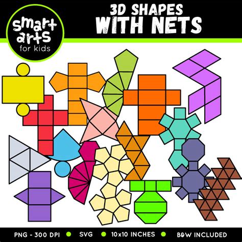 Here is the collection of nets for creating 3d shapes that i could never find when i was doing maths lessons. Math 3D Shapes with nets Clip Art Bundle - Educational ...