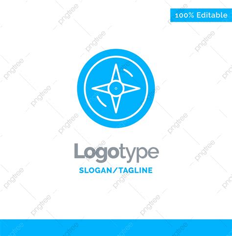 Gambar Navigasi Kompas Lokasi Template Tempat Logo Biru Solid Untuk