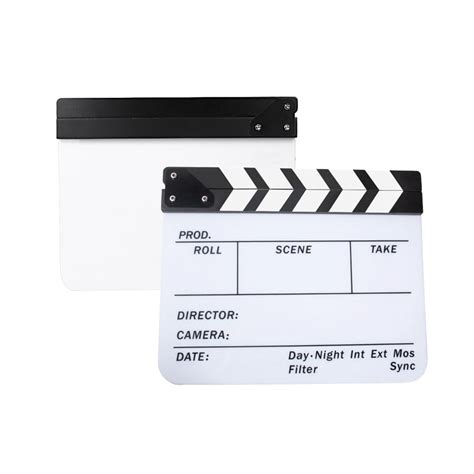 Buy Acrylic Clapboard Dry Erase Director Film Movie Clapper Board Slate