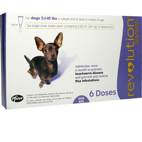 Spot on applicators are portioned based on the pet's weight: Revolution for Dogs, 5.1-10 lbs (6 Doses) | On Sale | EntirelyPets Rx
