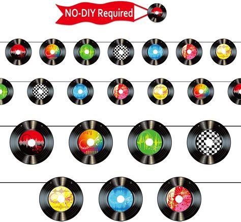 3 Packs 1950s Rock And Roll Music Party Decorations Record Cutout