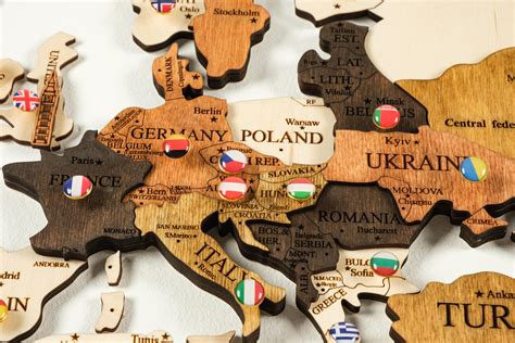 Travel Push Pin Map Wall Wooden Map Of The World Map