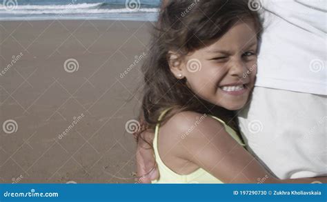 Funny Sweet Girl Hugging Her Dads Leg Stock Footage Video Of Adult Caucasian 197290730