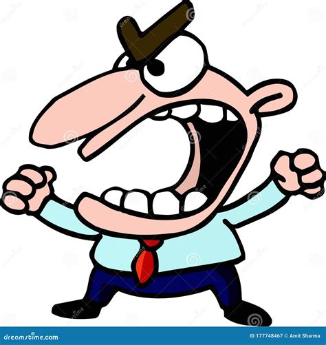 Angry Man Loosing Temper At Work Stock Illustration Illustration Of