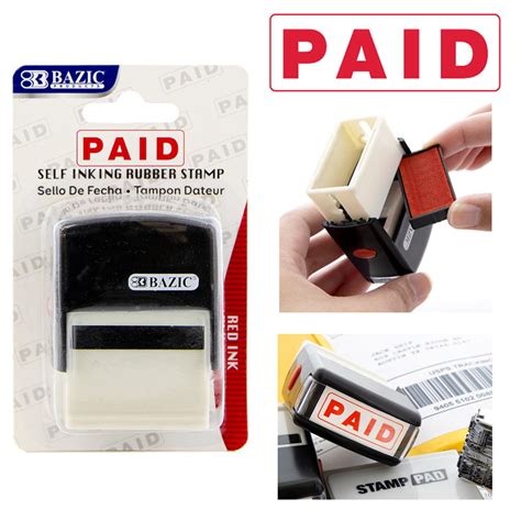 1 Pc Paid Pre Inked Rubber Stamp Business Office Store Work Self Inking