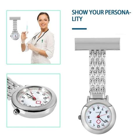 Stainless Steel Arabic Numerals Quartz Brooch Doctor Nurse Pocket Watch Wish